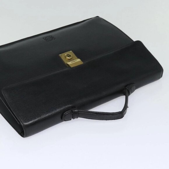 LOEWE Anagram Hand Bag Leather Black Auth - Picture 6 of 16